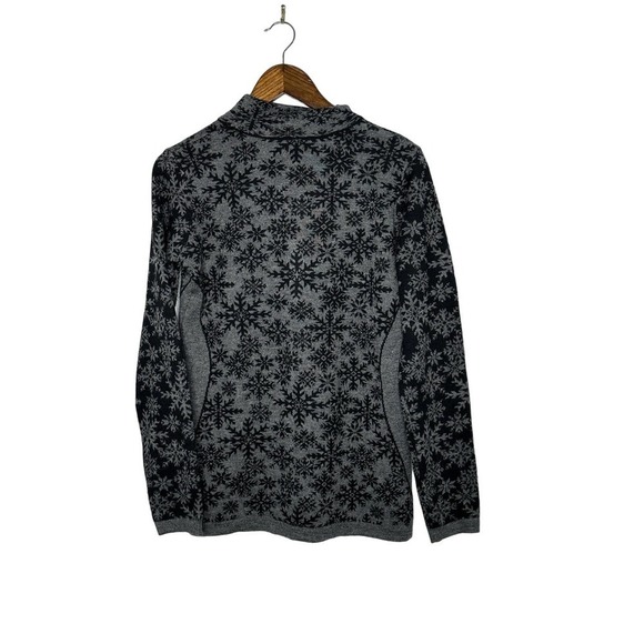Neve Size L Maya Full Zip Snowflake Sweater in Gray - Picture 2 of 5